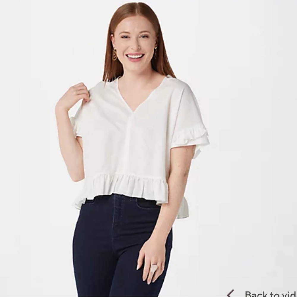 Bishop + Young Ruffled Sleeve Knit Tee NWT Size 2X